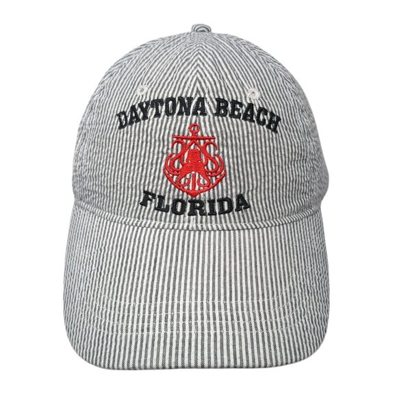 Daytona Beach Florida Strapback Hat Multicolor OS Adjustable Pinstripe Lucky 7 - Picture 1 of 9